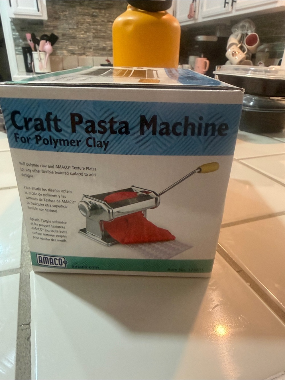 Amaco Craft Pasta Machine - silver with Yellow Handle - Picture 5 of 6